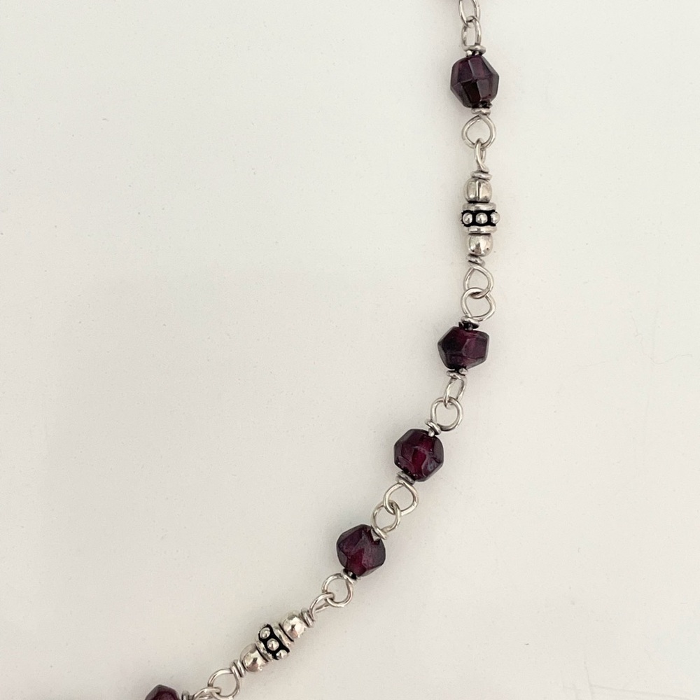 Silpada Sterling Silver and Genuine Garnet Beaded Necklace - Picture 5 of 5